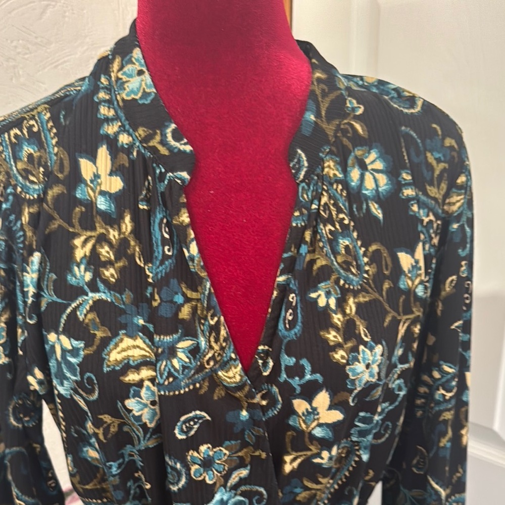 Emma & Michele Blue Long Sleeve Wrap Dress - Picture 2 of 7
